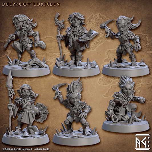 3D Printed Artisan Guild Deeproot Lurikeens Deeproot Lurikeen Set 28mm 32mm - 3D Printing Boss 