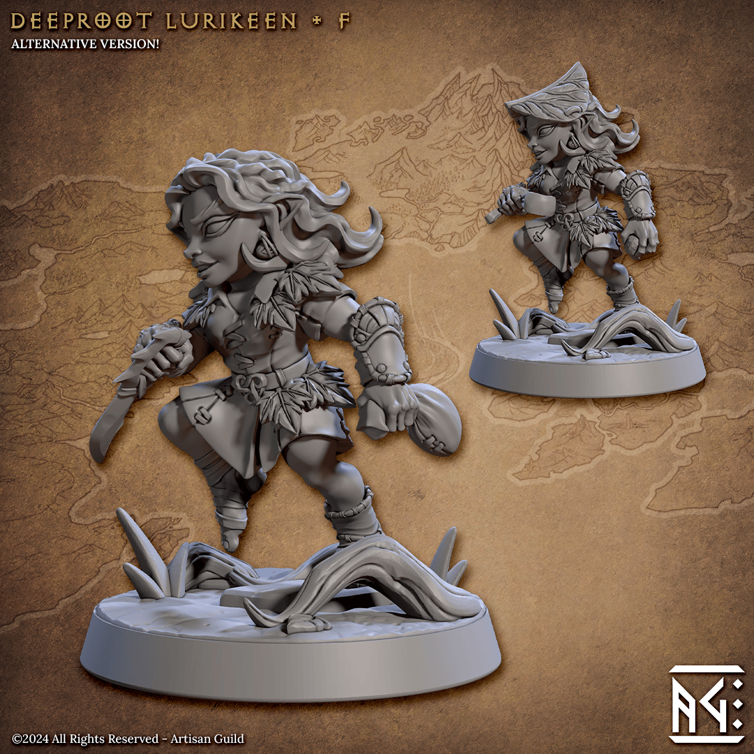 3D Printed Artisan Guild Deeproot Lurikeens Deeproot Lurikeen Set 28mm 32mm - 3D Printing Boss 