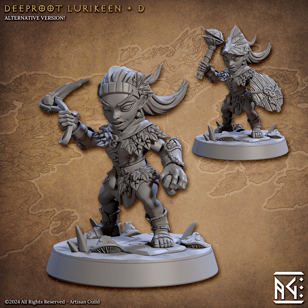 3D Printed Artisan Guild Deeproot Lurikeens Deeproot Lurikeen Set 28mm 32mm - 3D Printing Boss 