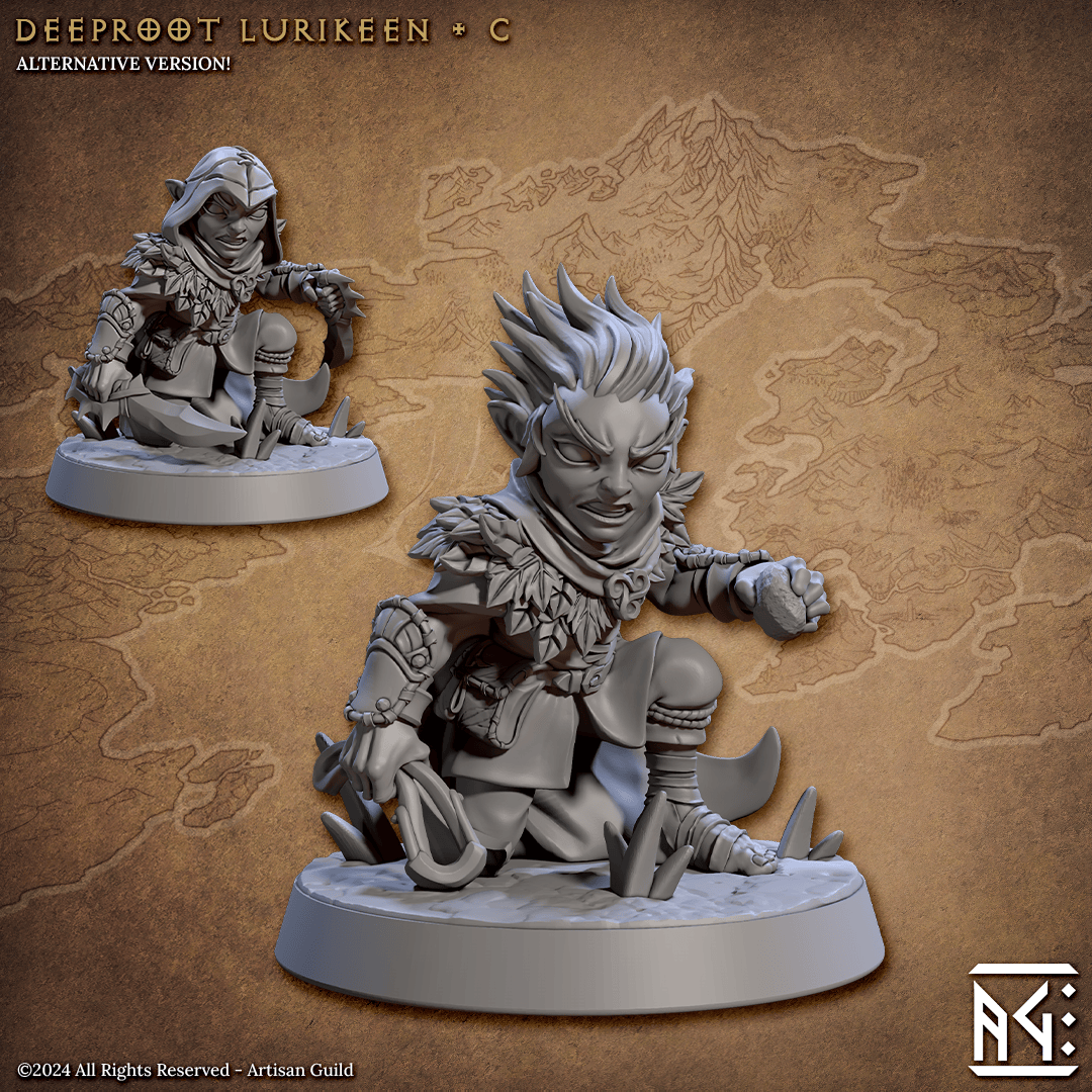 3D Printed Artisan Guild Deeproot Lurikeens Deeproot Lurikeen Set 28mm 32mm - 3D Printing Boss 