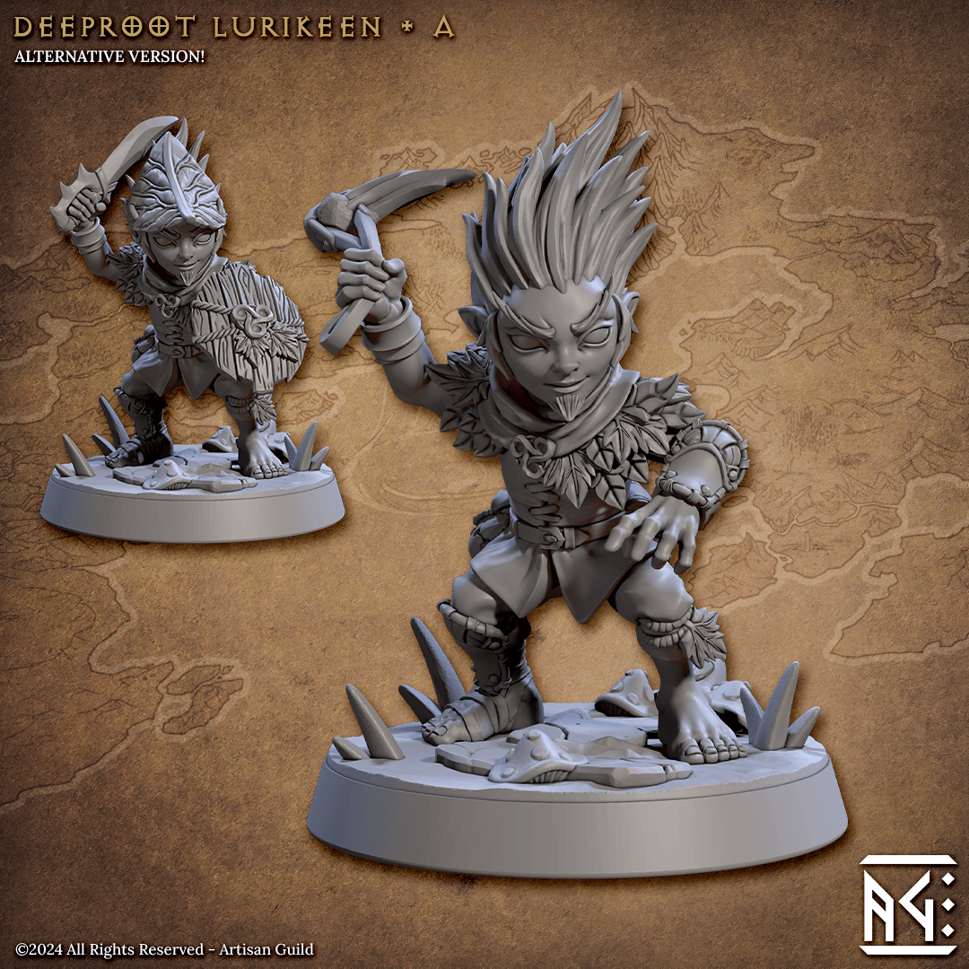 3D Printed Artisan Guild Deeproot Lurikeens Deeproot Lurikeen Set 28mm 32mm - 3D Printing Boss 