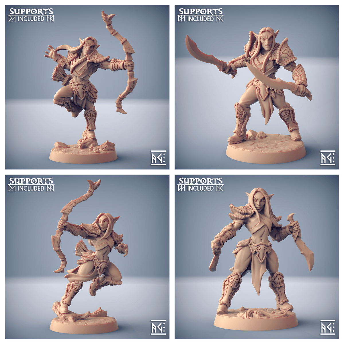 3D Printed Artisan Guild Deepwood Alfar Deepwood Alfar Set 28mm 32mm - 3D Printing Boss 