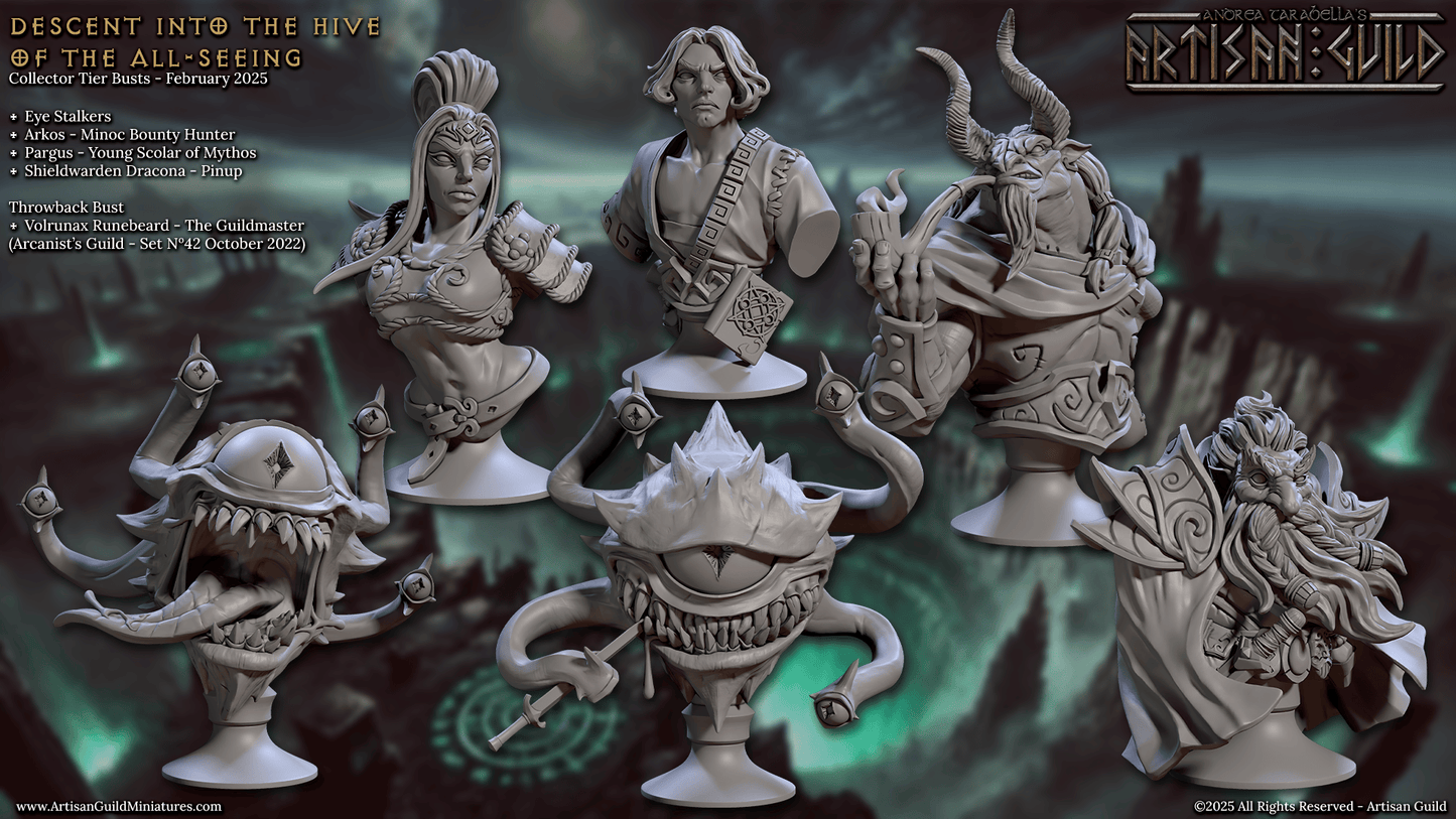 3D Printed Artisan Guild Descent into the Hive of the All Seeing Busts 28mm 32mm - 3D Printing Boss 