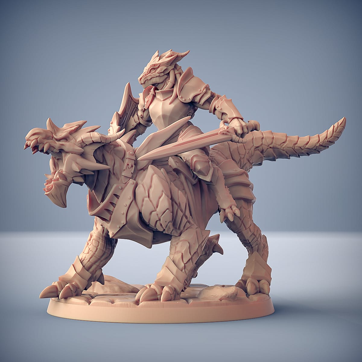 3D Printed Artisan Guild Dragonling Knight The Dragonguard 28mm 32mm - 3D Printing Boss 