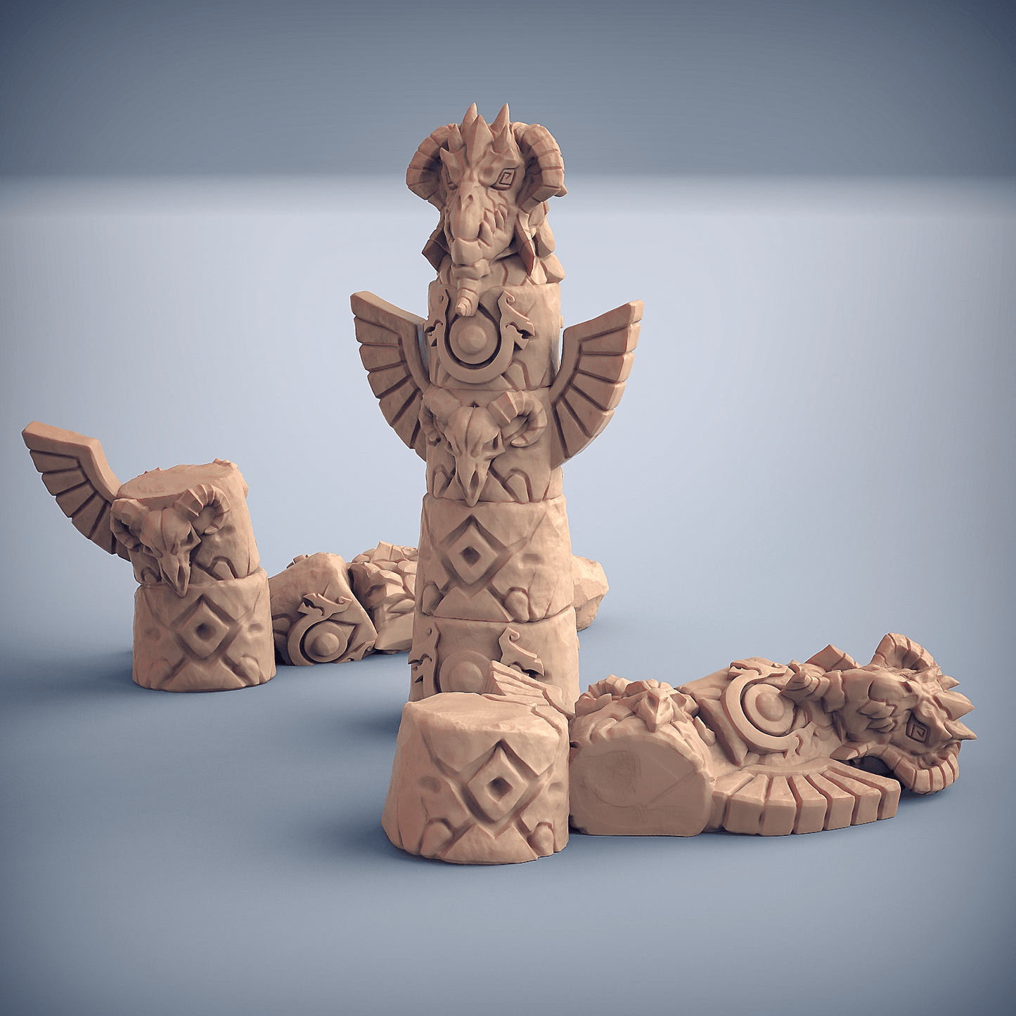 3D Printed Artisan Guild Dragonpeak Totems Dragonpeak Barbarians 28mm 32mm - 3D Printing Boss 