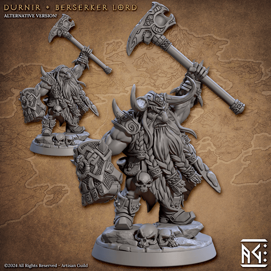 3D Printed Artisan Guild Durnir Berserker Lord Dwarf Berserkers Set 28mm 32mm - 3D Printing Boss 