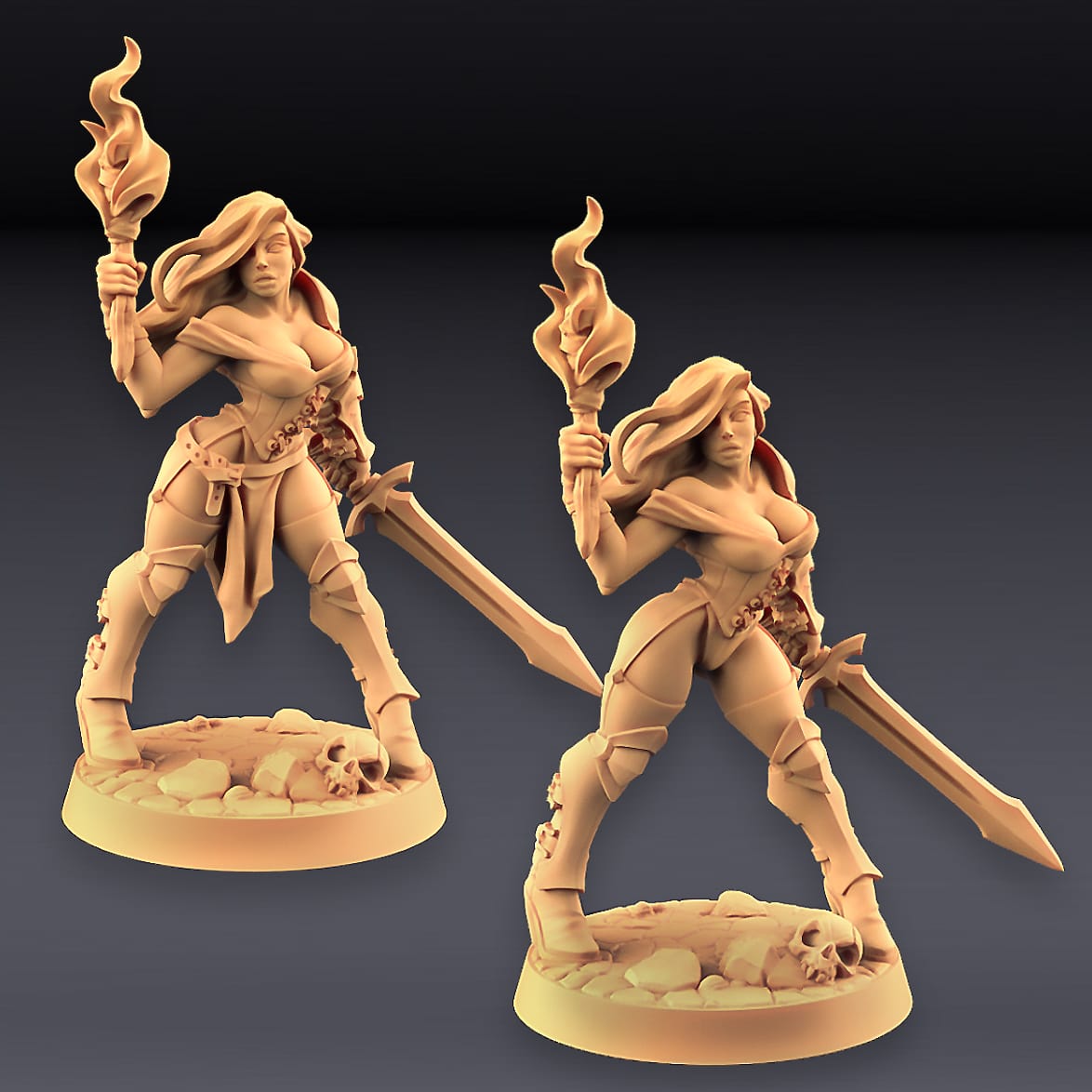3D Printed Artisan Guild Elena - Fighters Beauty Fighters Guild Set 28mm 32mm - 3D Printing Boss 