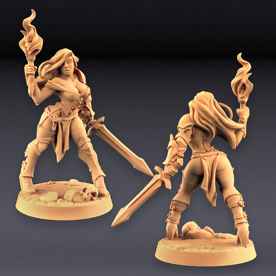 3D Printed Artisan Guild Elena - Fighters Beauty Fighters Guild Set 28mm 32mm - 3D Printing Boss 