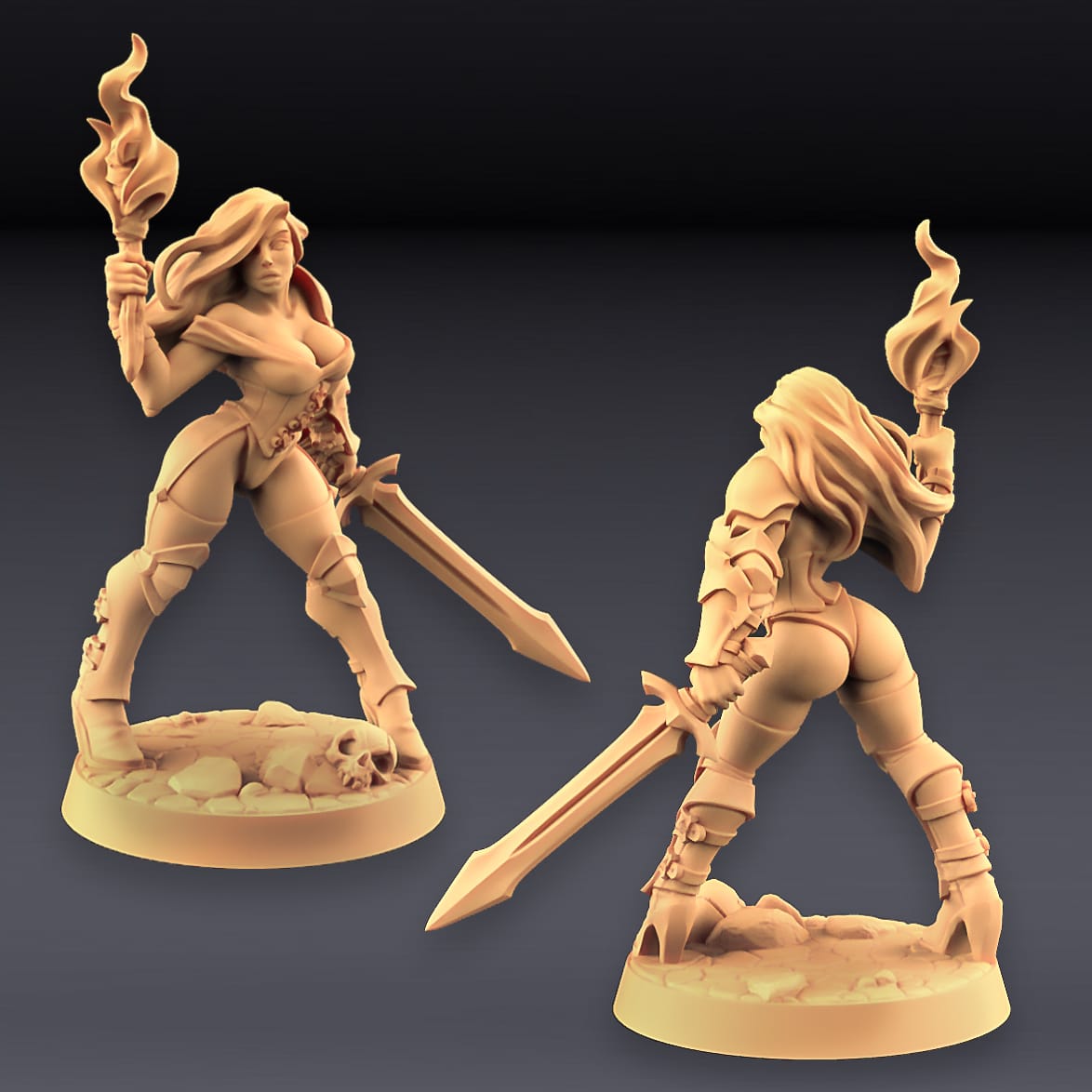 3D Printed Artisan Guild Elena - Fighters Beauty Fighters Guild Set 28mm 32mm - 3D Printing Boss 