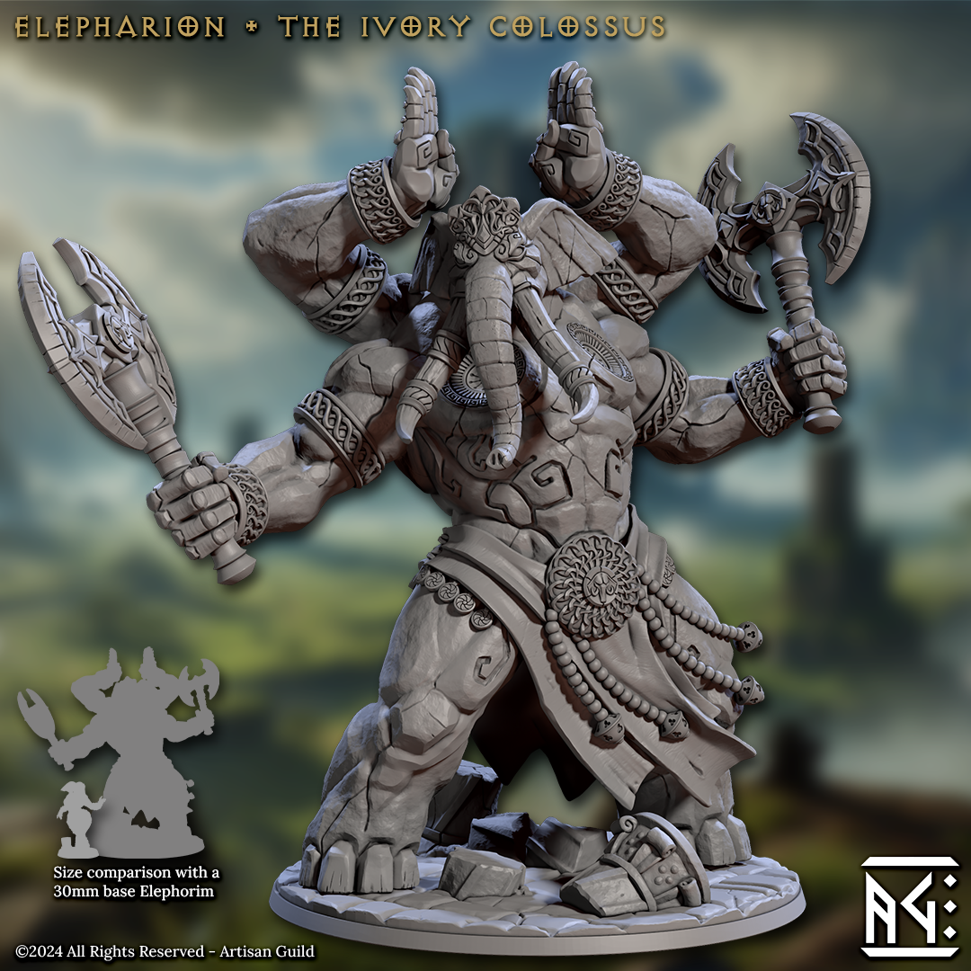 3D Printed Artisan Guild Elepharion the Ivory Colossus Elephorim Ivory Sentinels 28mm 32mm - 3D Printing Boss 