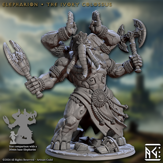 3D Printed Artisan Guild Elepharion the Ivory Colossus Elephorim Ivory Sentinels 28mm 32mm - 3D Printing Boss 