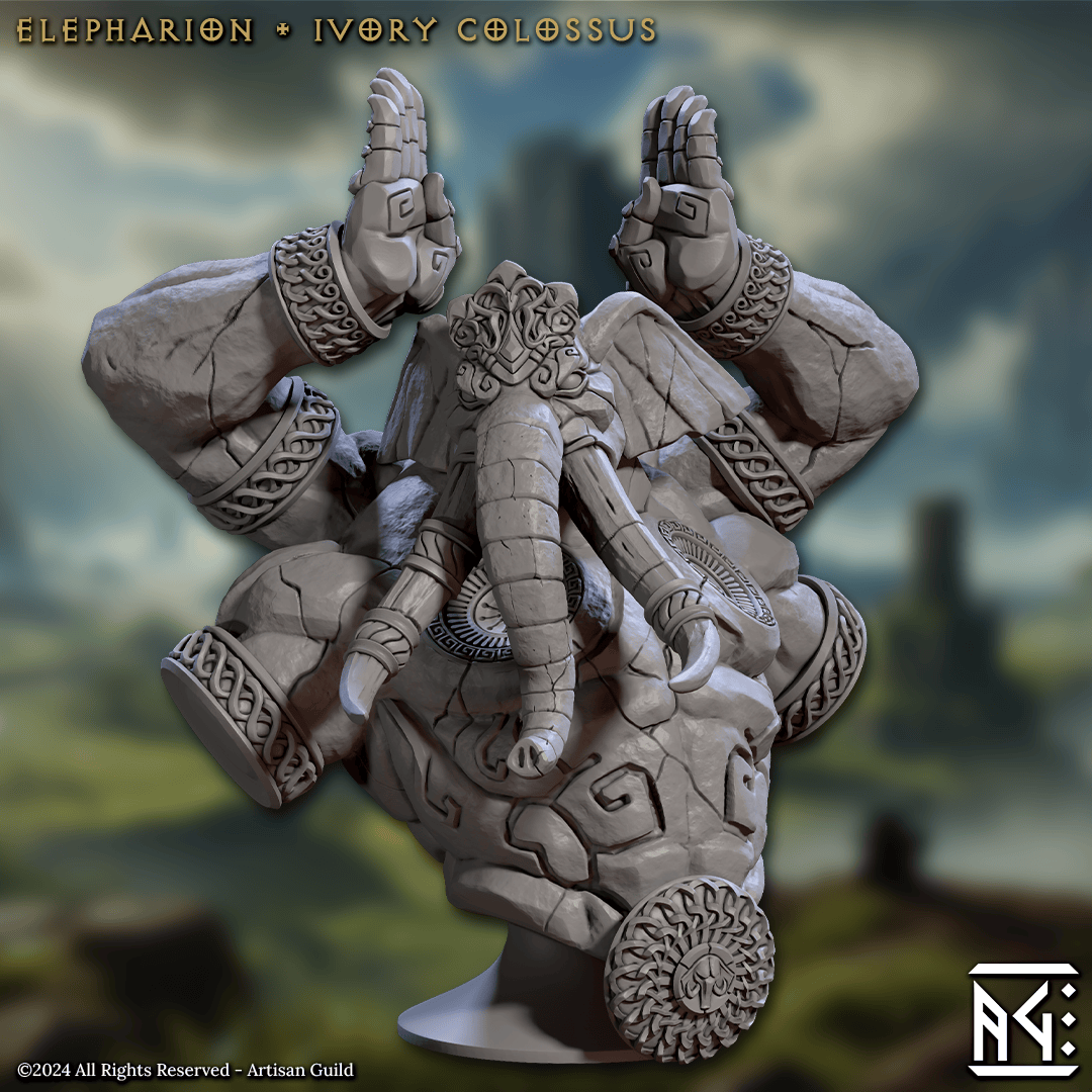 3D Printed Artisan Guild Elephorim Ivory Sentinel Bust Set 28mm 32mm - 3D Printing Boss 