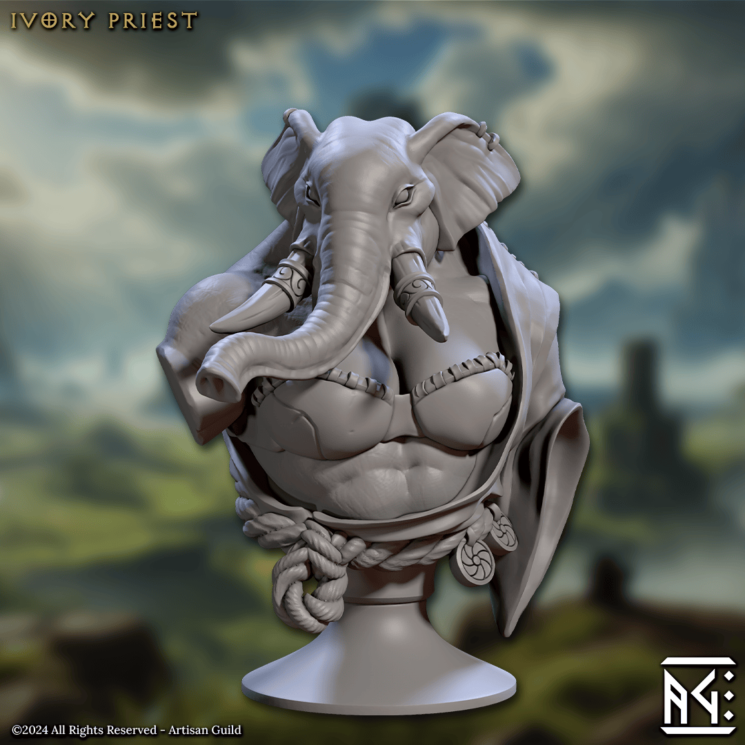 3D Printed Artisan Guild Elephorim Ivory Sentinel Bust Set 28mm 32mm - 3D Printing Boss 