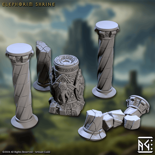 3D Printed Artisan Guild Elephorim Shrine Elephorim Ivory Sentinels 28mm 32mm - 3D Printing Boss 