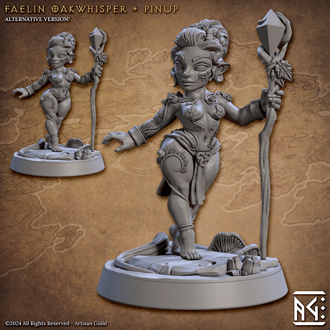 3D Printed Artisan Guild Faelin Oakwhisper Pinup Deeproot Lurikeen Set 28mm 32mm - 3D Printing Boss 