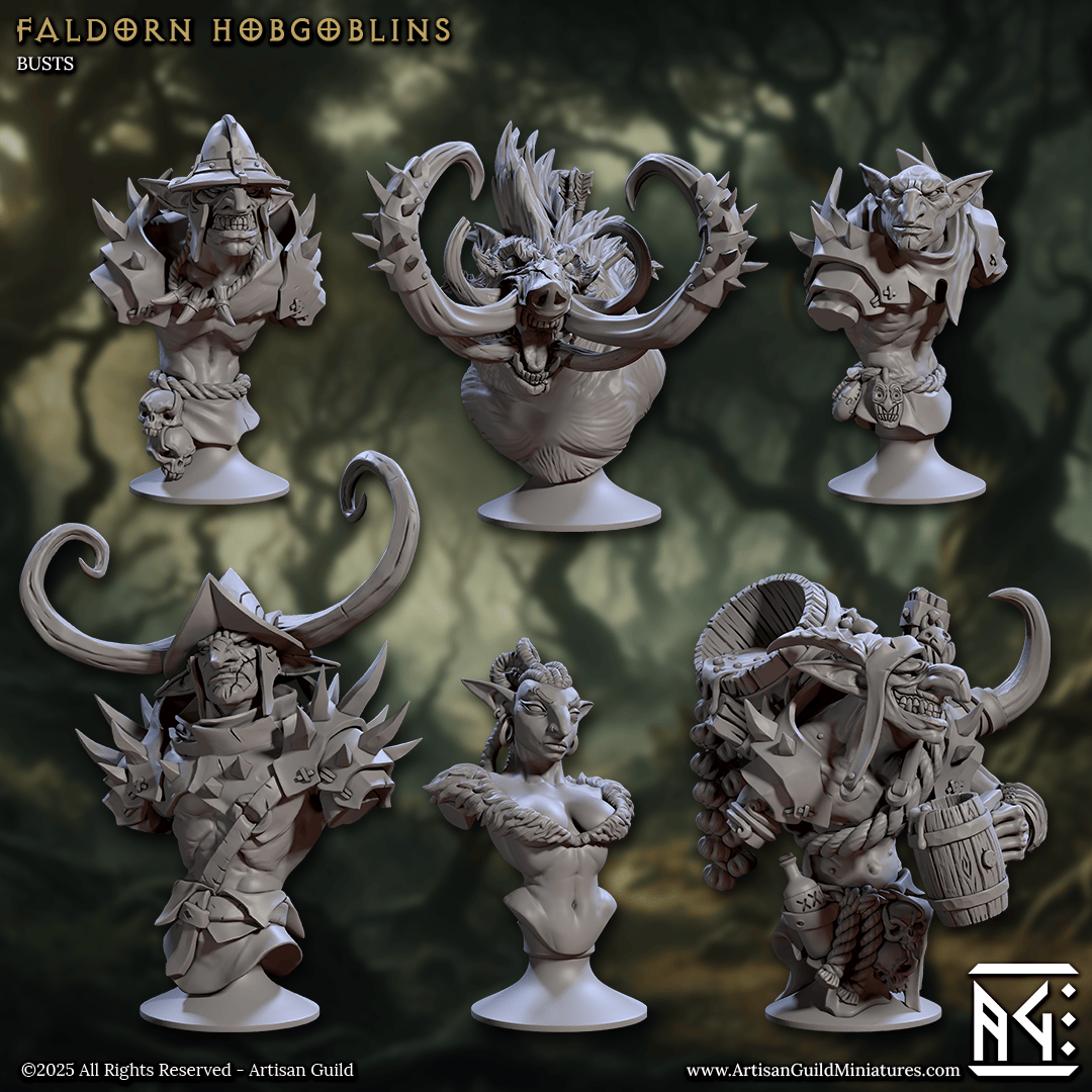 3D Printed Artisan Guild Faldorn Hobgoblin Bust Set 28mm 32mm - 3D Printing Boss 