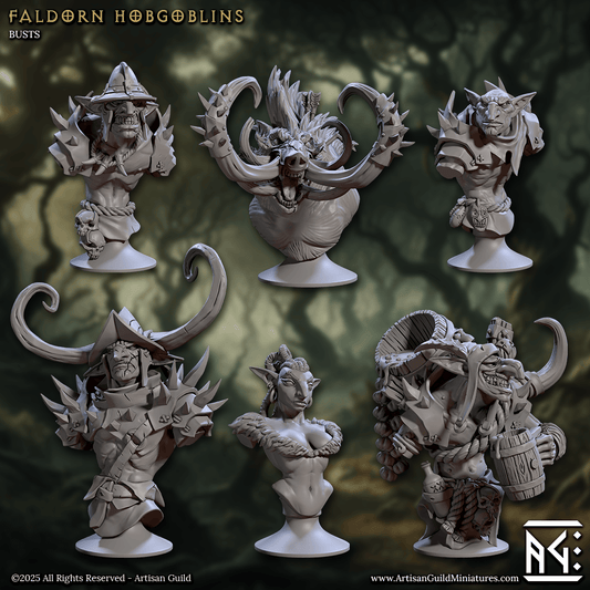 3D Printed Artisan Guild Faldorn Hobgoblin Bust Set 28mm 32mm - 3D Printing Boss 