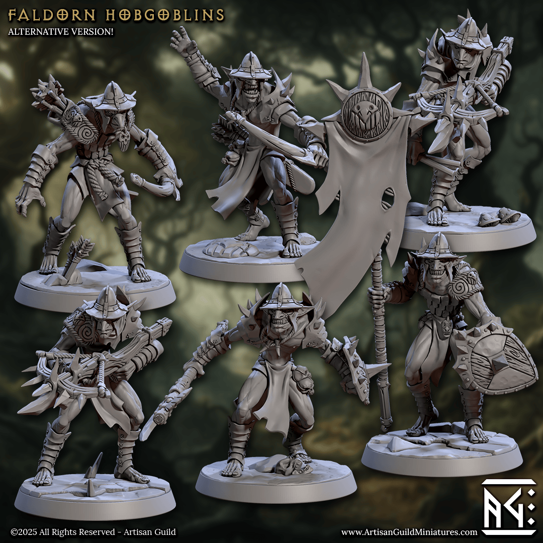 3D Printed Artisan Guild Faldorn Hobgoblins Set Faldorn Hobgoblin Set 28mm 32mm - 3D Printing Boss 