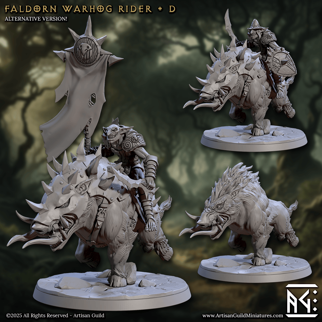 3D Printed Artisan Guild Faldorn Warhogs Riders Set Faldorn Hobgoblin Set 28mm 32mm - 3D Printing Boss 