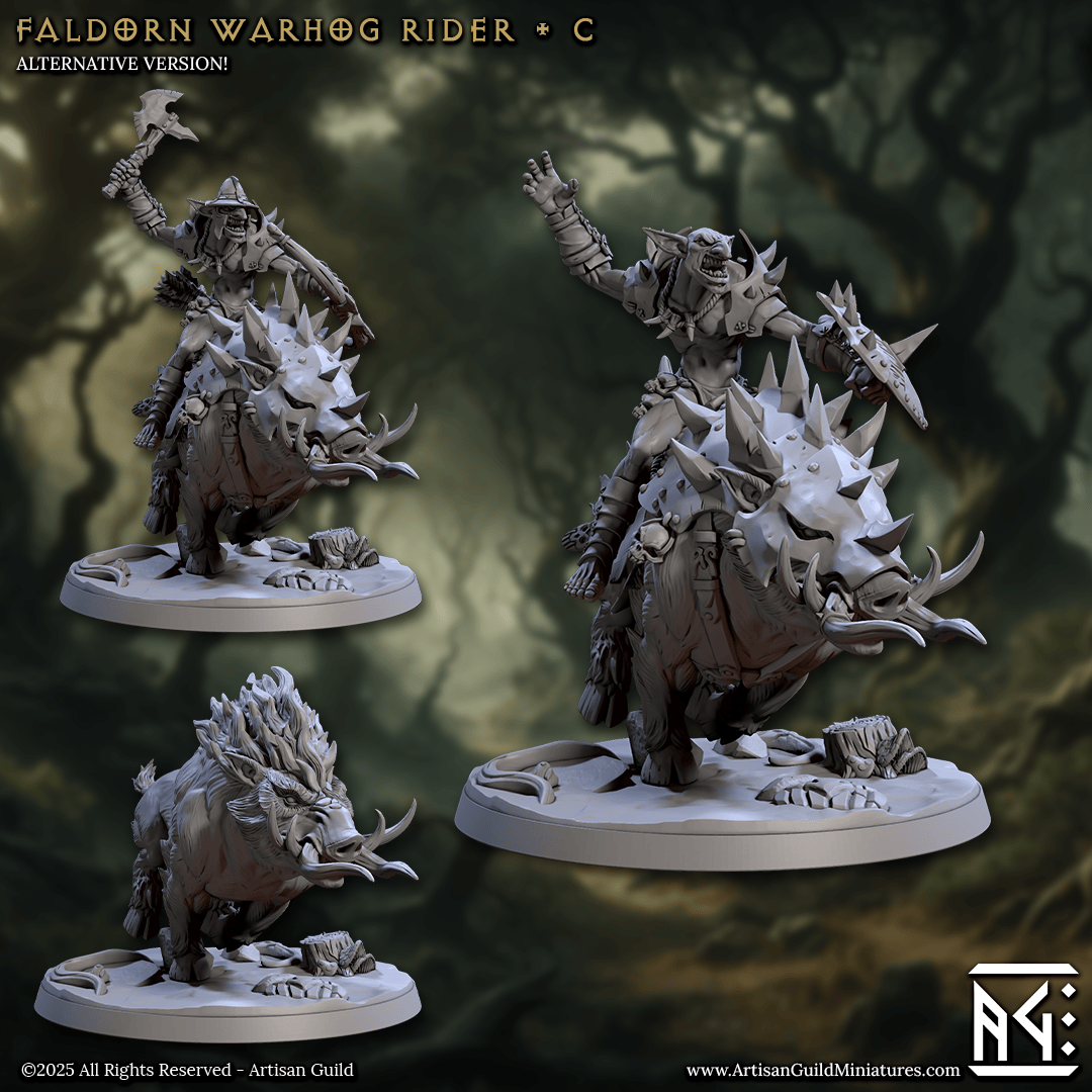 3D Printed Artisan Guild Faldorn Warhogs Riders Set Faldorn Hobgoblin Set 28mm 32mm - 3D Printing Boss 