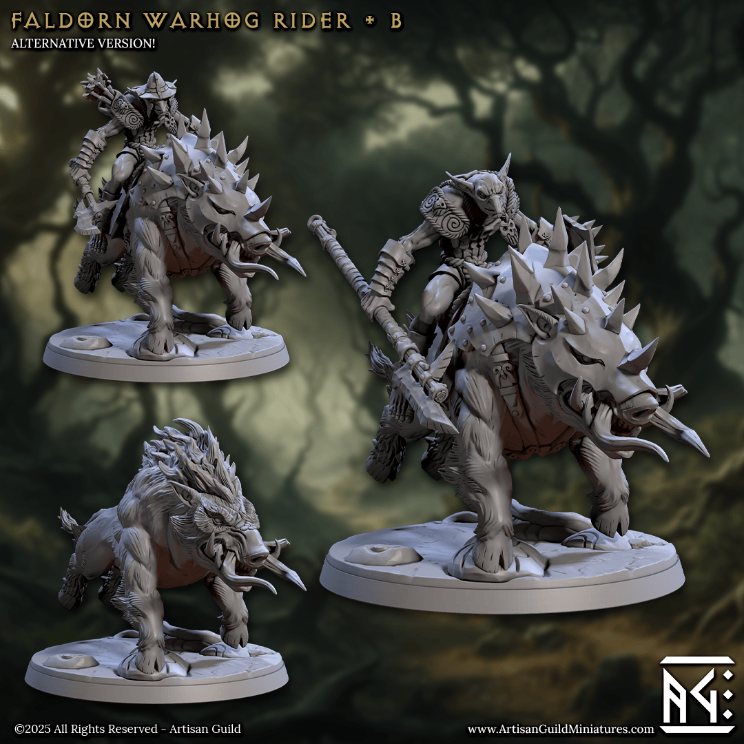 3D Printed Artisan Guild Faldorn Warhogs Riders Set Faldorn Hobgoblin Set 28mm 32mm - 3D Printing Boss 