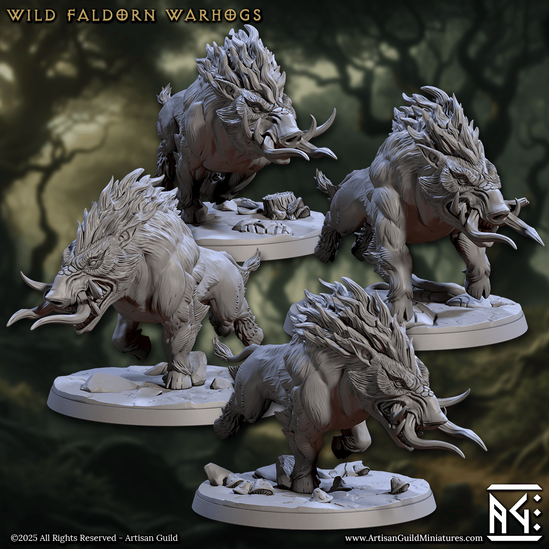 3D Printed Artisan Guild Faldorn Warhogs Riders Set Faldorn Hobgoblin Set 28mm 32mm - 3D Printing Boss 