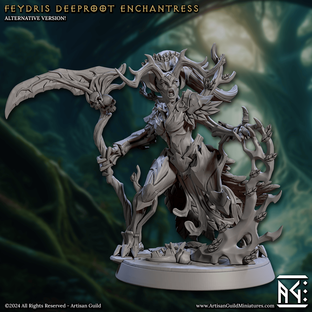 3D Printed Artisan Guild Feydris Deeproot Enchantress Barkwraith Spriggans Set 28mm 32mm - 3D Printing Boss 