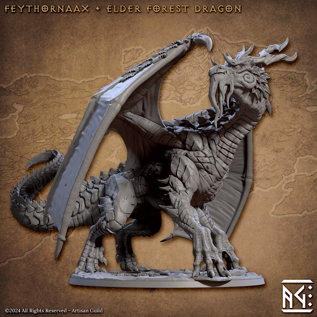 3D Printed Artisan Guild Feythornaax Elder Forest Dragon Deeproot Lurikeen Set 28mm 32mm - 3D Printing Boss 