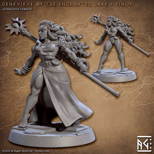3D Printed Artisan Guild Genevieve of the Enchanted Lake Vanguard Fighters Set 28mm 32mm - 3D Printing Boss 