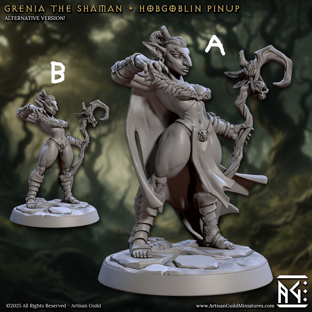 3D Printed Artisan Guild Grenia the Shaman Faldorn Hobgoblin Set 28mm 32mm - 3D Printing Boss 