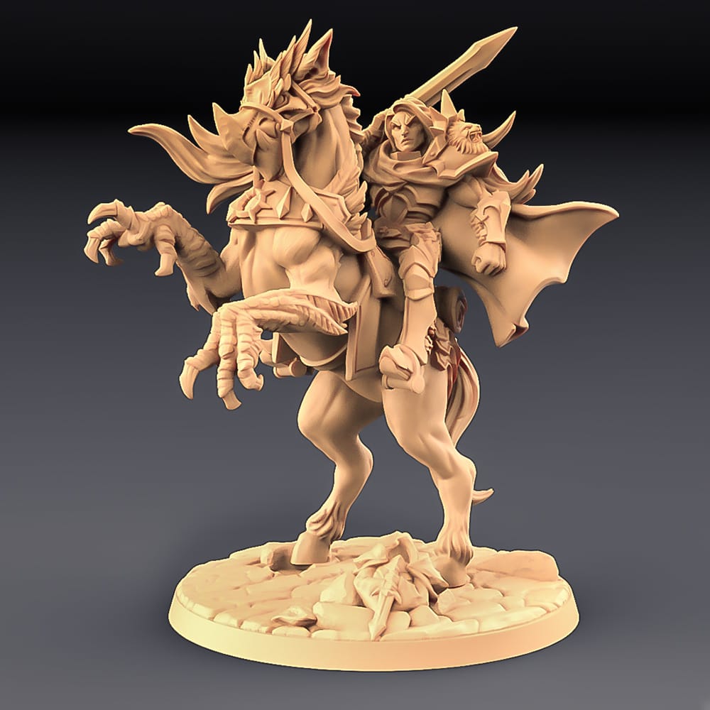 3D Printed Artisan Guild Gryphsteed and Warhorse Mounted Heroes Fighters Guild Set 28mm 32mm - 3D Printing Boss 