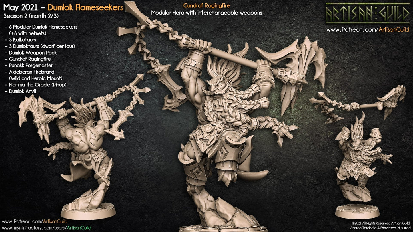 3D Printed Artisan Guild Gundrof Ragingfire Dumlok Flameseekers 28mm 32mm - 3D Printing Boss 