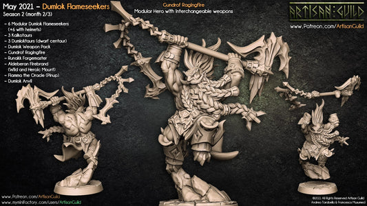 3D Printed Artisan Guild Gundrof Ragingfire Dumlok Flameseekers 28mm 32mm - 3D Printing Boss 