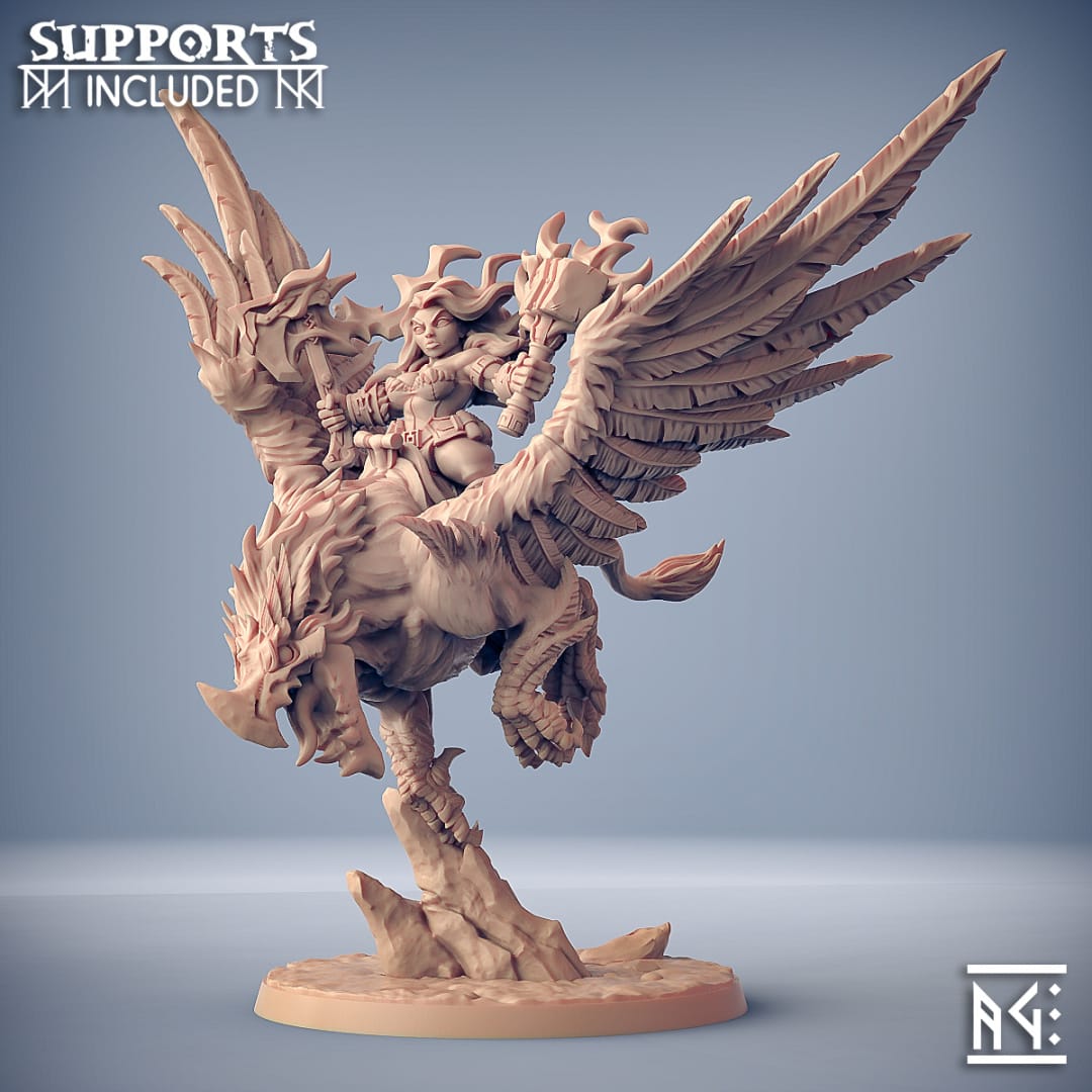 3D Printed Artisan Guild Helga on Gryphon Dwarven Oathbreakers 28mm 32mm - 3D Printing Boss 