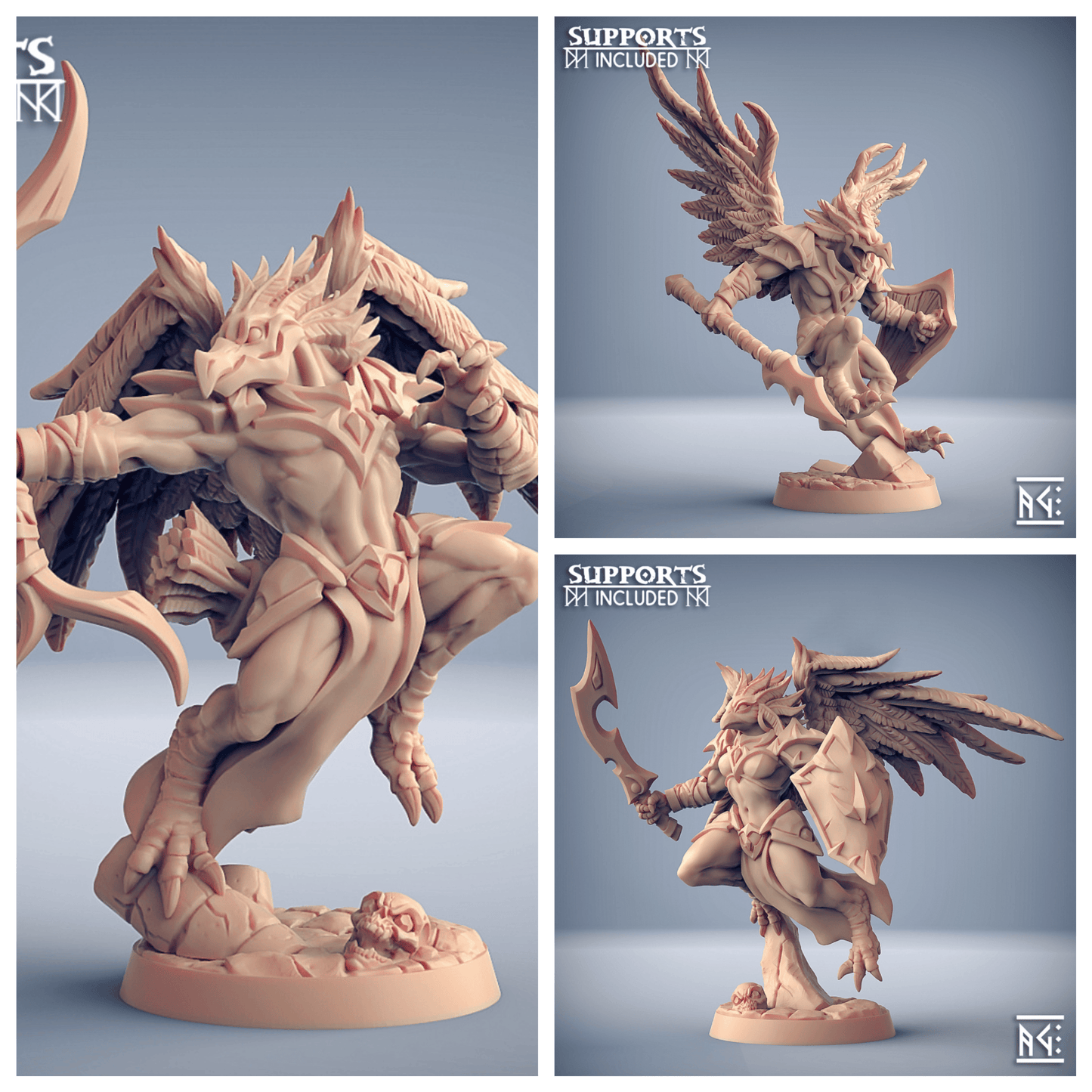 3D Printed Artisan Guild High Griphkins Set Eye Cult Flying Gryphkin 28mm 32mm - 3D Printing Boss 