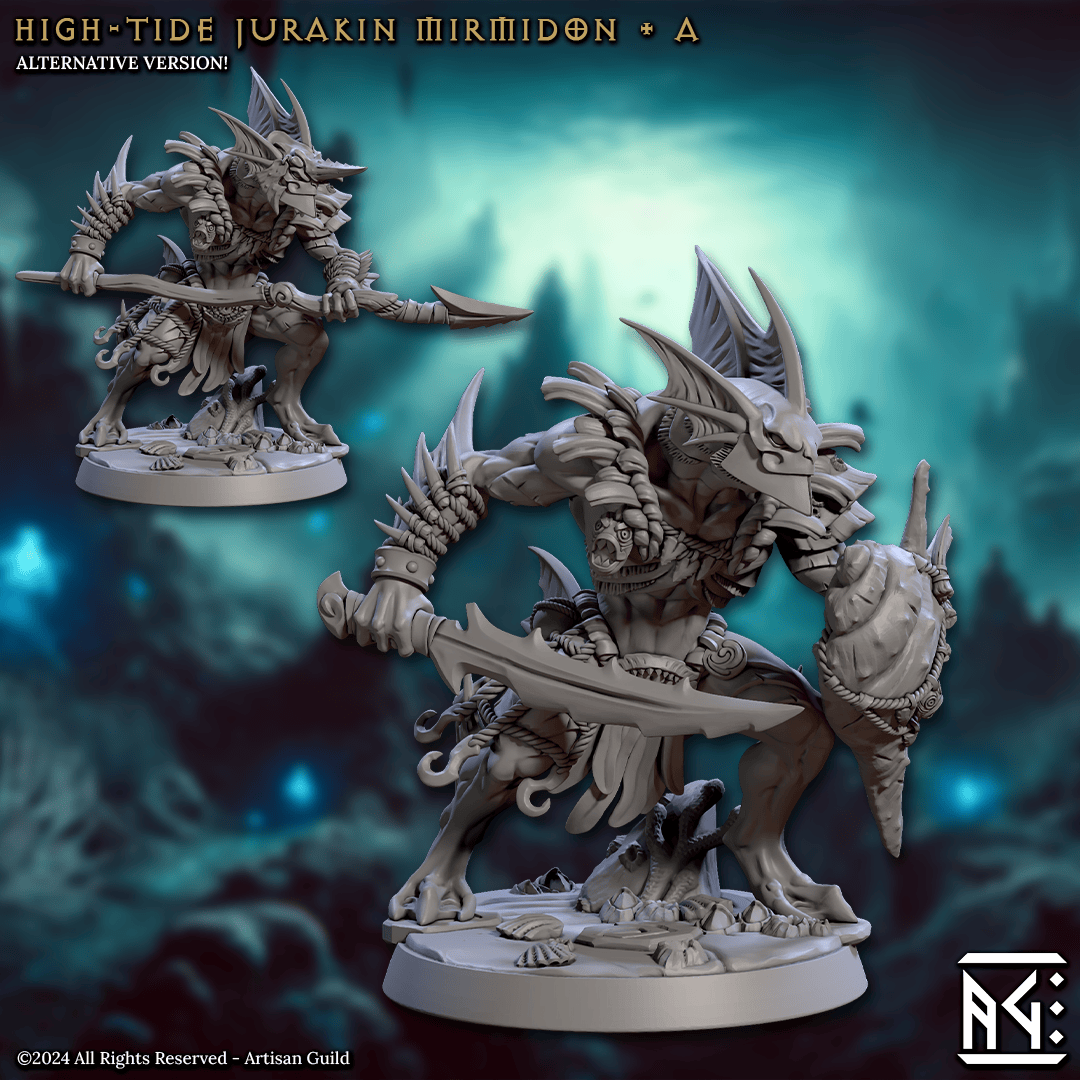 3D Printed Artisan Guild High Tide Jurakin Mirmidons Mirmidons of the Death Tide 28mm 32mm - 3D Printing Boss 