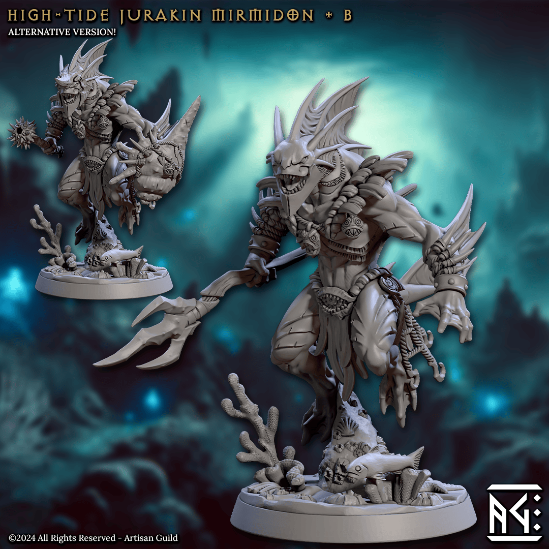 3D Printed Artisan Guild High Tide Jurakin Mirmidons Mirmidons of the Death Tide 28mm 32mm - 3D Printing Boss 