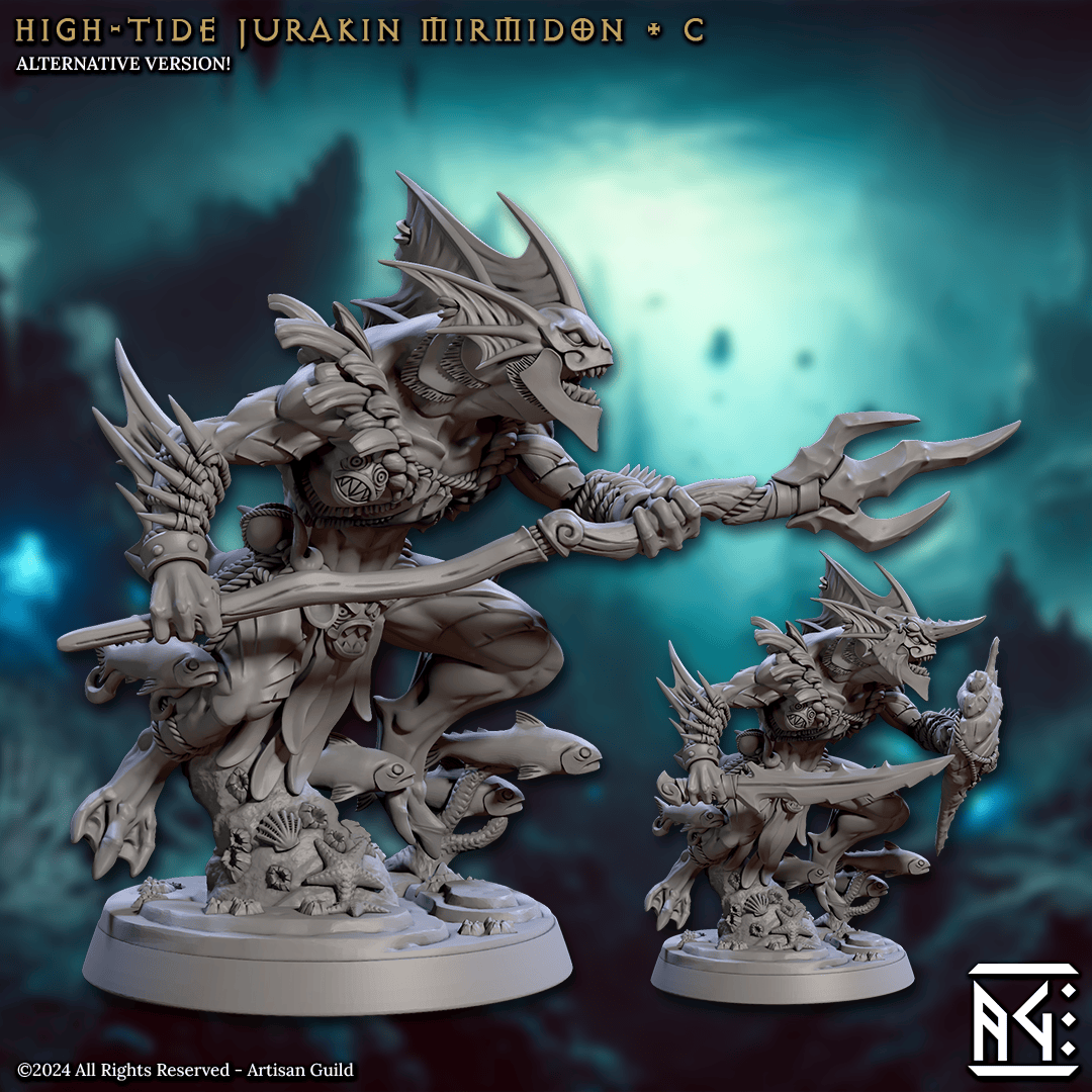 3D Printed Artisan Guild High Tide Jurakin Mirmidons Mirmidons of the Death Tide 28mm 32mm - 3D Printing Boss 