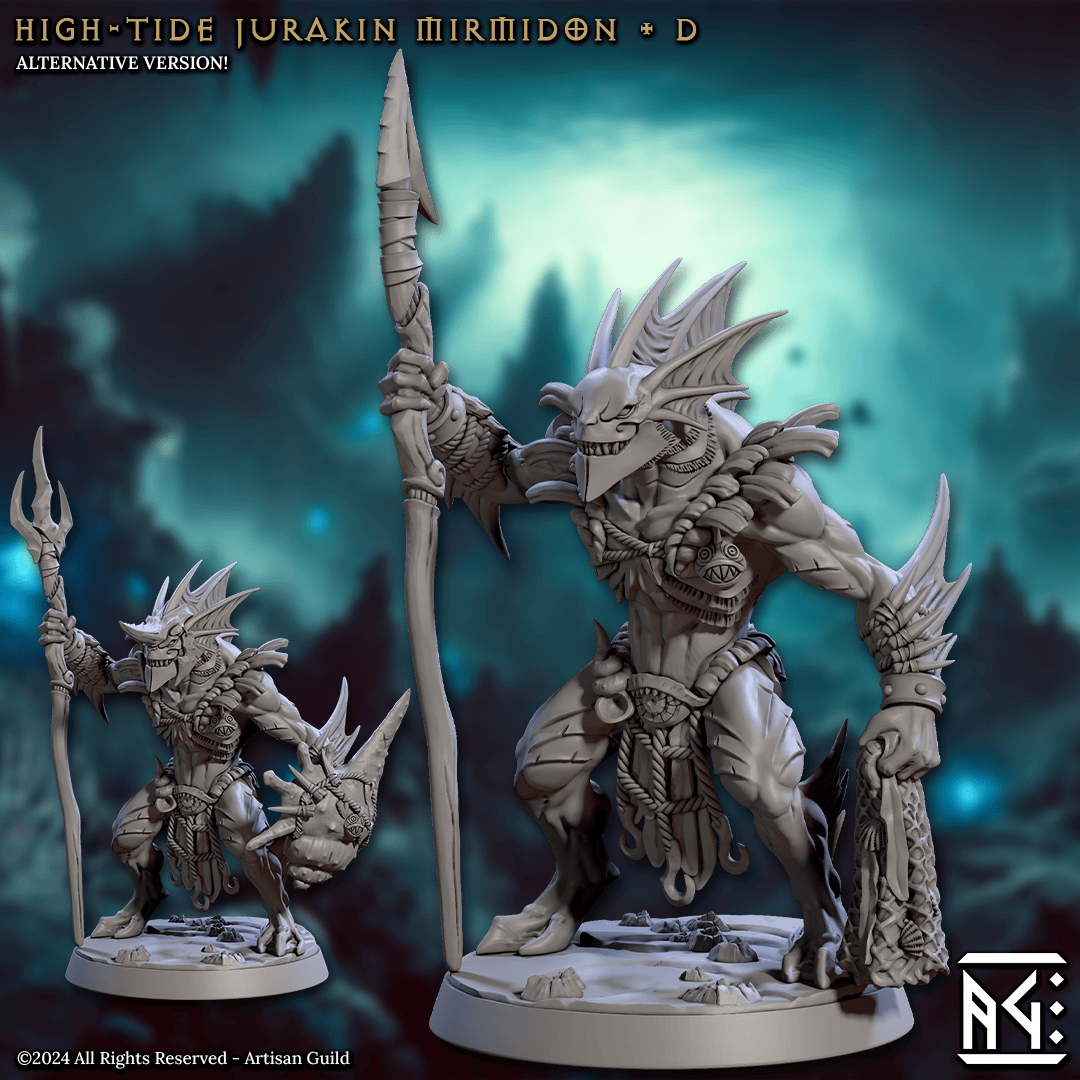 3D Printed Artisan Guild High Tide Jurakin Mirmidons Mirmidons of the Death Tide 28mm 32mm - 3D Printing Boss 