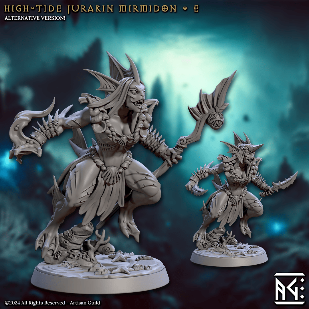 3D Printed Artisan Guild High Tide Jurakin Mirmidons Mirmidons of the Death Tide 28mm 32mm - 3D Printing Boss 