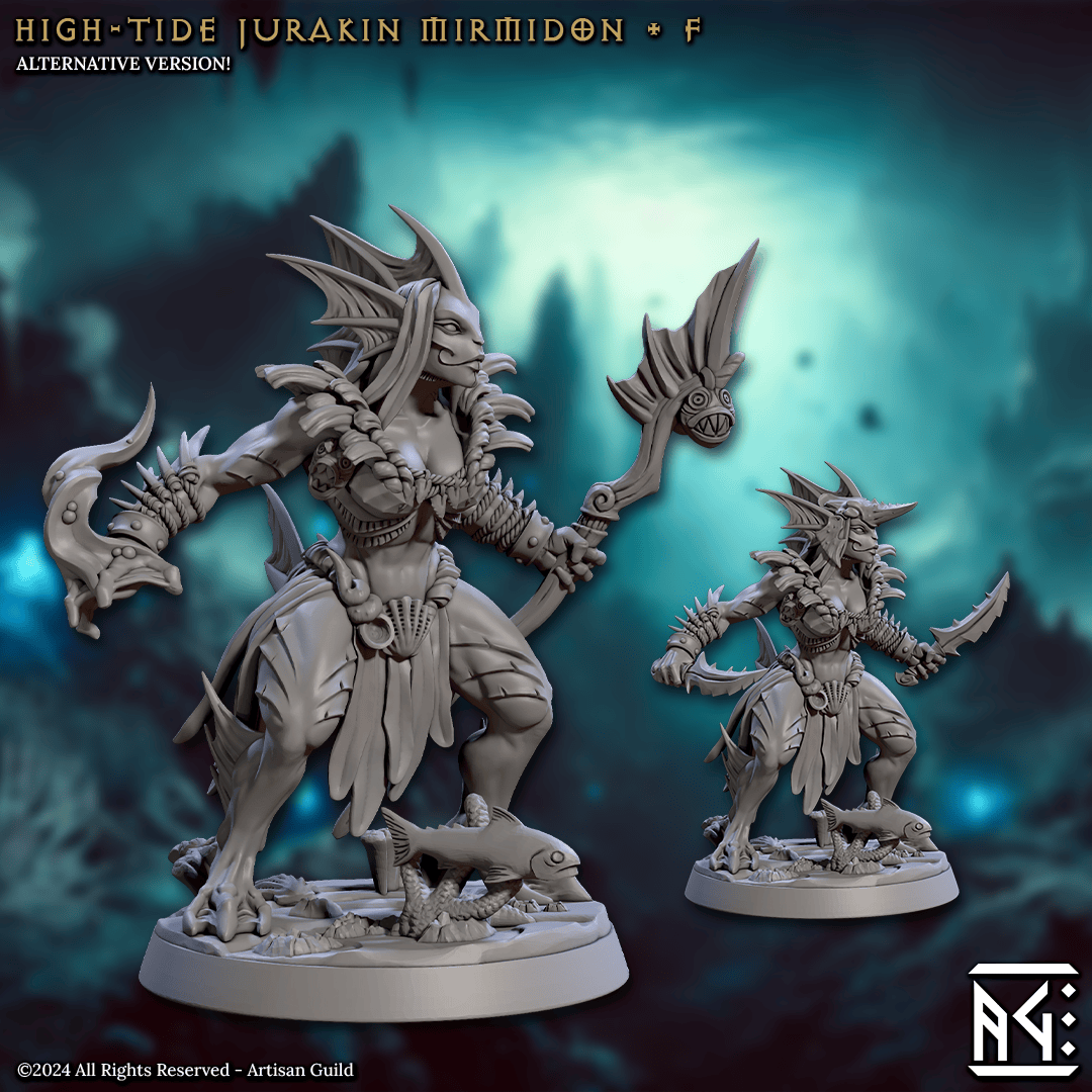 3D Printed Artisan Guild High Tide Jurakin Mirmidons Mirmidons of the Death Tide 28mm 32mm - 3D Printing Boss 