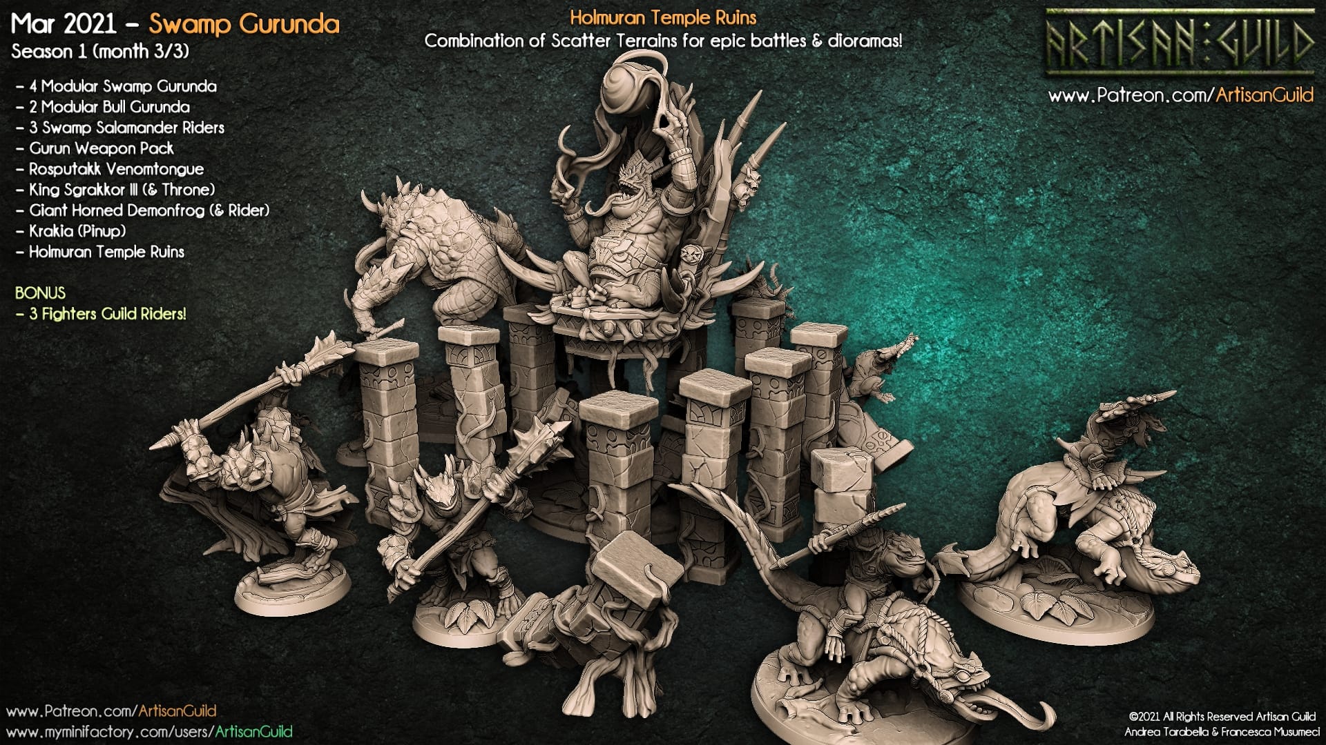 3D Printed Artisan Guild Holmuran Temple Ruins Swamp Gurunda 28mm 32mm - 3D Printing Boss 