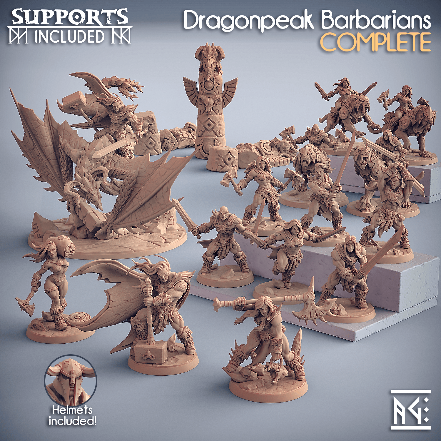 3D Printed Artisan Guild Huntress Lenna - Pinup Dragonpeak Barbarians 28mm 32mm - 3D Printing Boss 