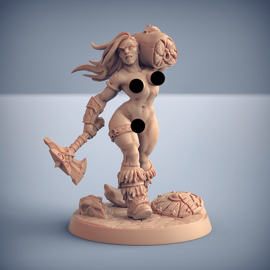 3D Printed Artisan Guild Huntress Lenna - Pinup Dragonpeak Barbarians 28mm 32mm - 3D Printing Boss 