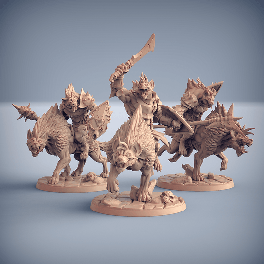 3D Printed Artisan Guild Hyenafiend Riders Bonegnasher Gnolls 28mm 32mm - 3D Printing Boss 