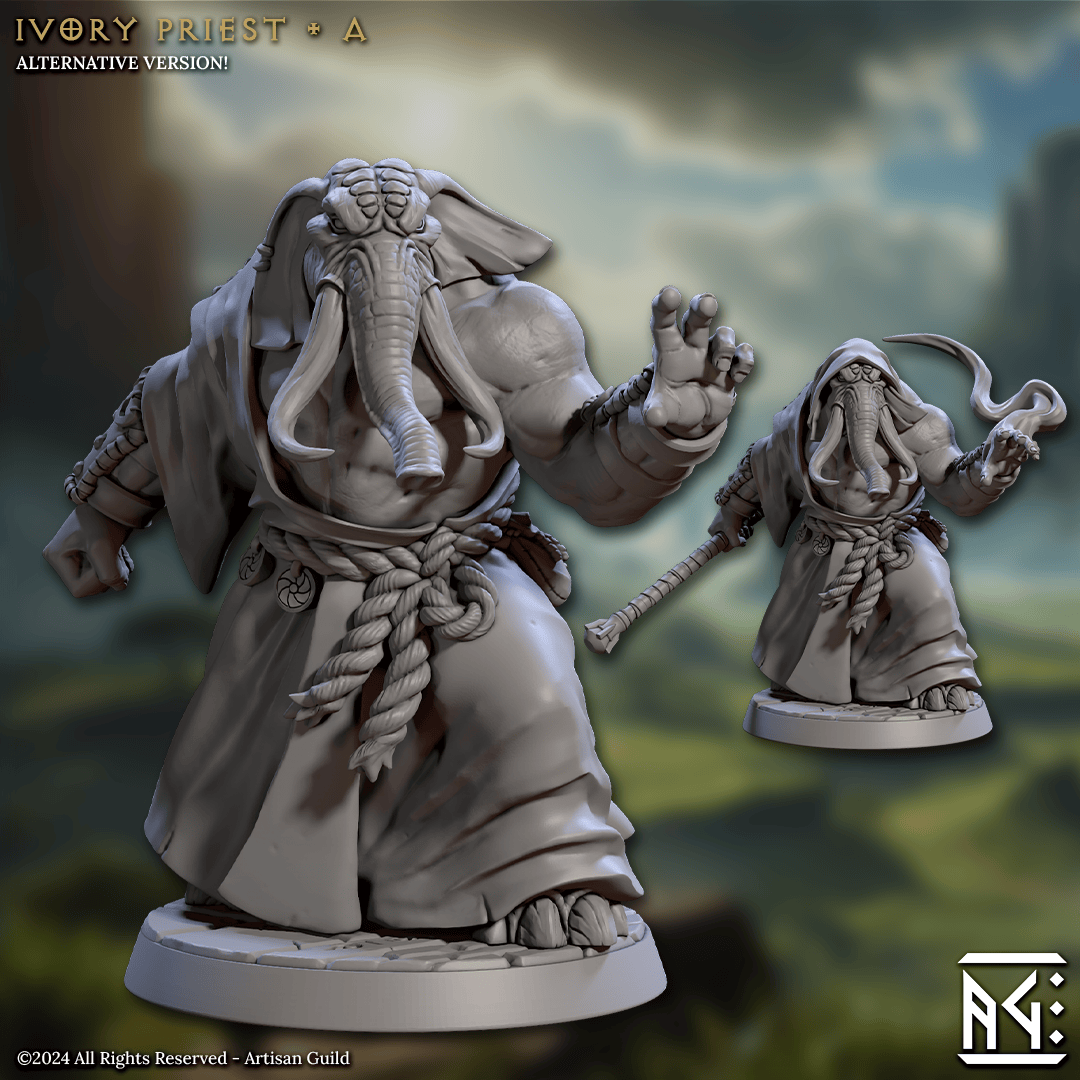 3D Printed Artisan Guild Ivory Priests Elephorim Ivory Sentinels 28mm 32mm - 3D Printing Boss 