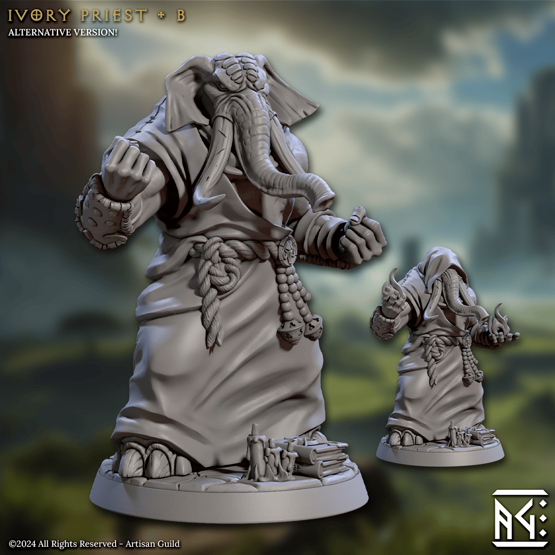 3D Printed Artisan Guild Ivory Priests Elephorim Ivory Sentinels 28mm 32mm - 3D Printing Boss 