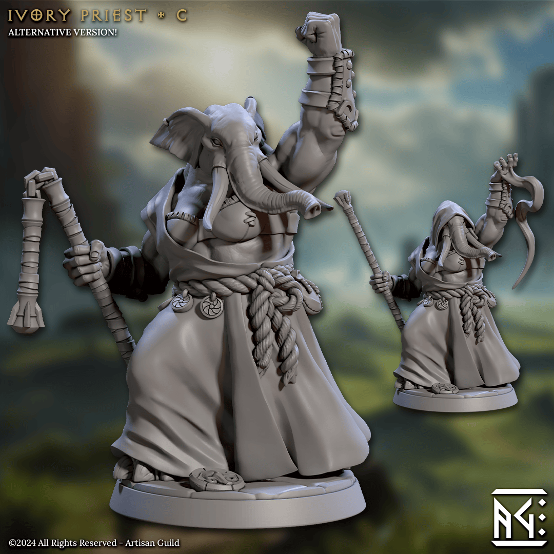 3D Printed Artisan Guild Ivory Priests Elephorim Ivory Sentinels 28mm 32mm - 3D Printing Boss 