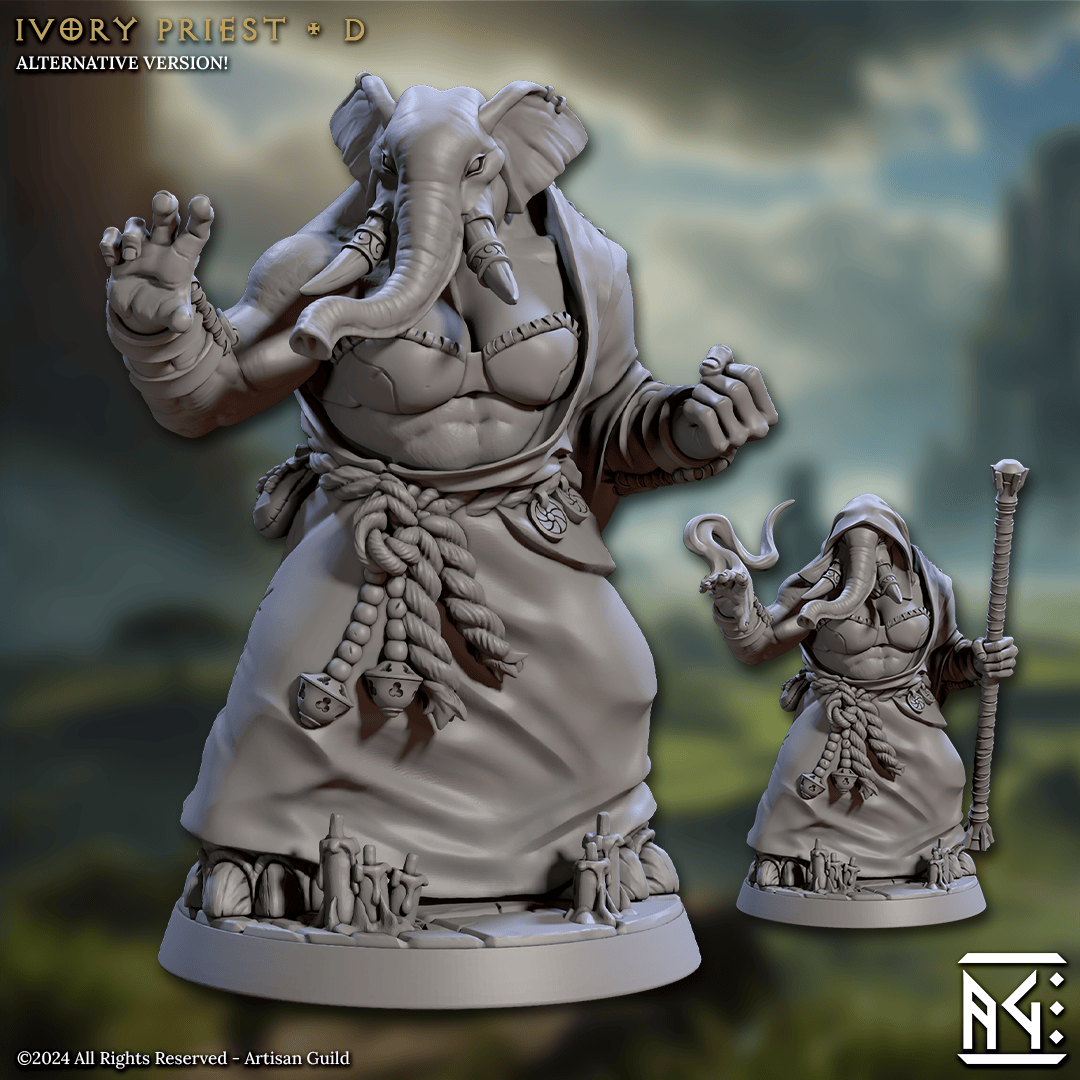 3D Printed Artisan Guild Ivory Priests Elephorim Ivory Sentinels 28mm 32mm - 3D Printing Boss 