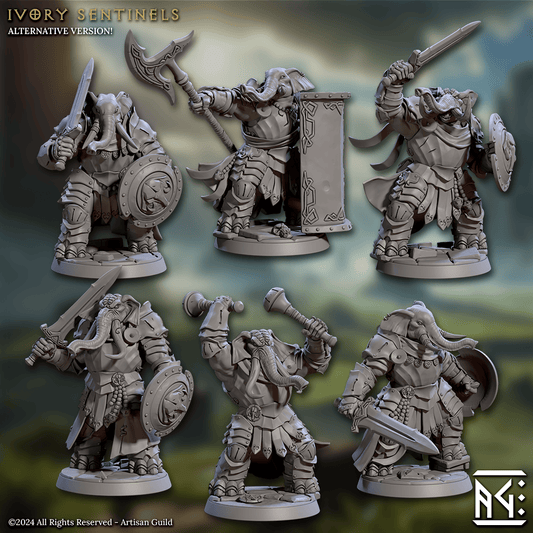 3D Printed Artisan Guild Ivory Sentinels Elephorim Ivory Sentinels 28mm 32mm - 3D Printing Boss 